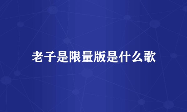 老子是限量版是什么歌
