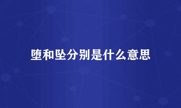 堕和坠分别是什么意思