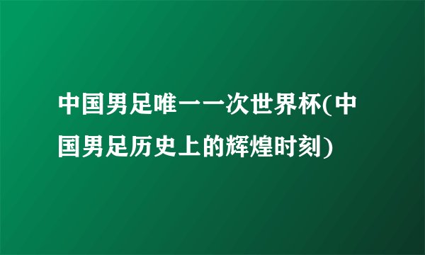 中国男足唯一一次世界杯(中国男足历史上的辉煌时刻)