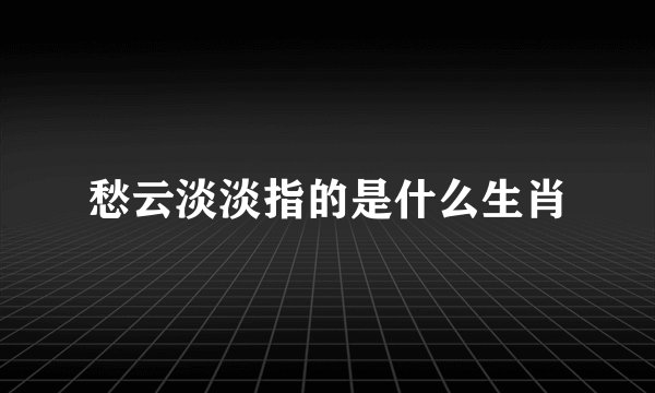 愁云淡淡指的是什么生肖