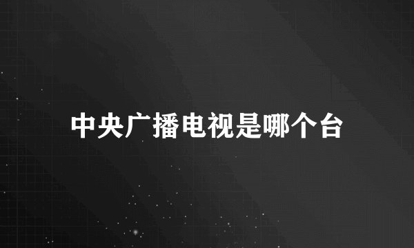 中央广播电视是哪个台