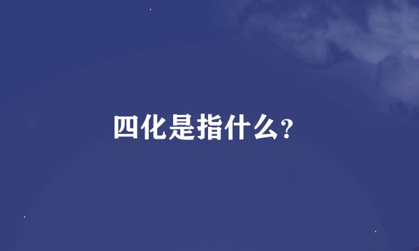 四化是指什么？