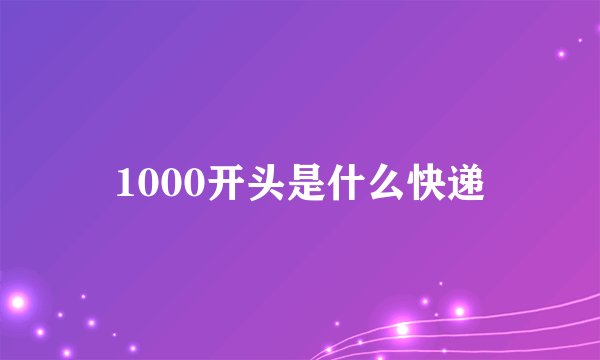 1000开头是什么快递
