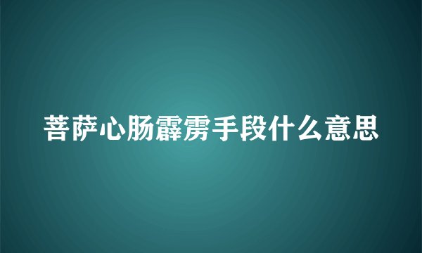 菩萨心肠霹雳手段什么意思