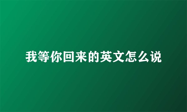 我等你回来的英文怎么说