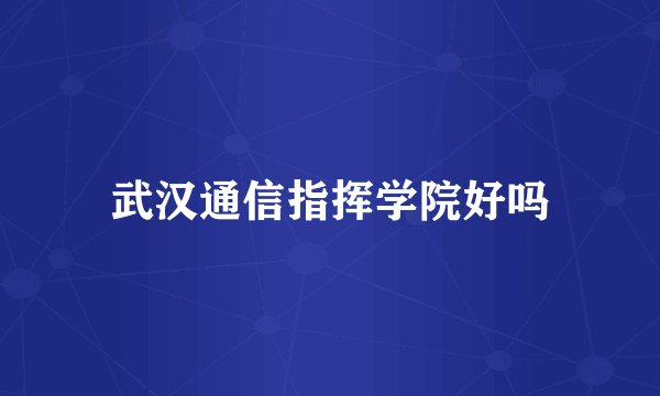 武汉通信指挥学院好吗