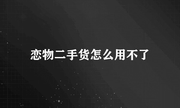 恋物二手货怎么用不了