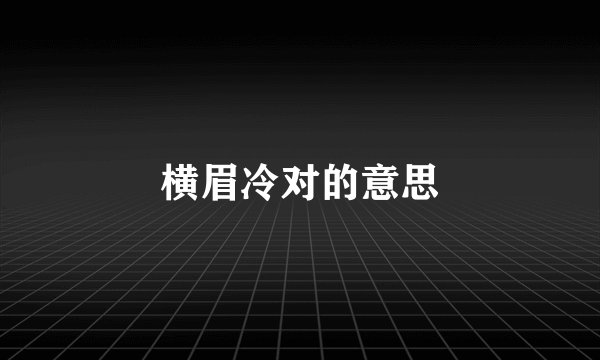 横眉冷对的意思