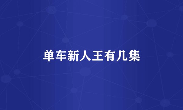 单车新人王有几集