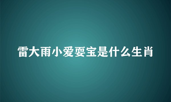 雷大雨小爱耍宝是什么生肖