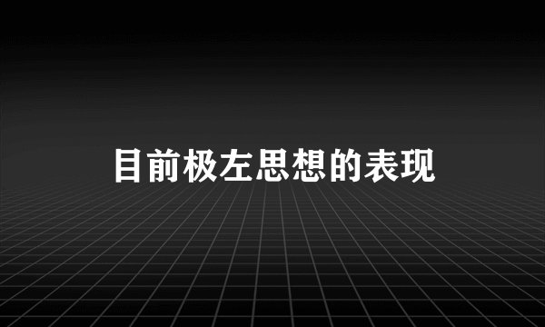 目前极左思想的表现
