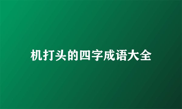 机打头的四字成语大全