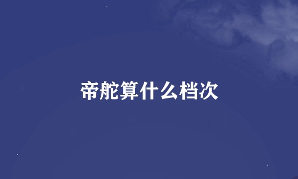 帝舵算什么档次