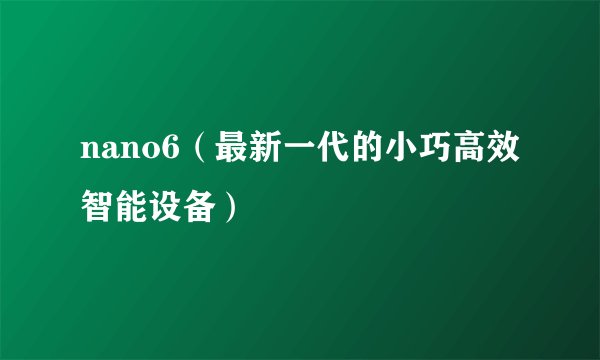 nano6（最新一代的小巧高效智能设备）