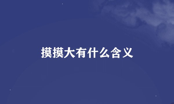 摸摸大有什么含义