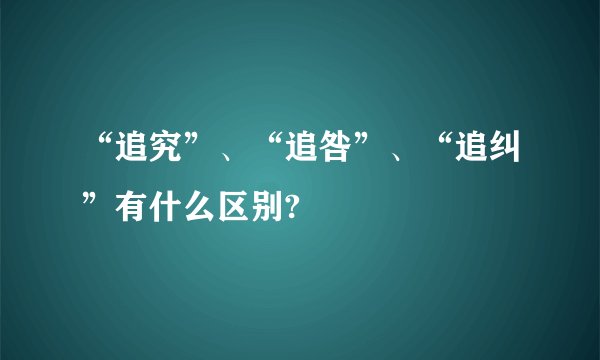 “追究”、“追咎”、“追纠”有什么区别?