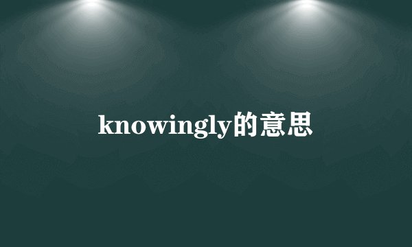 knowingly的意思