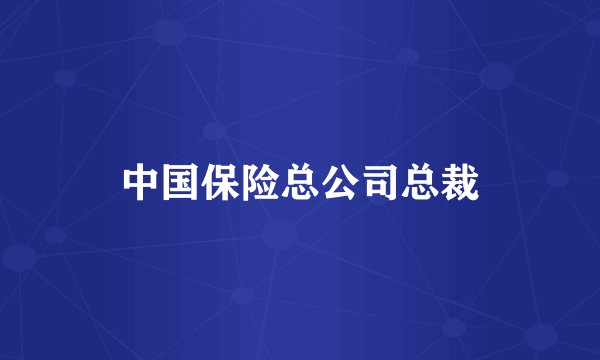 中国保险总公司总裁