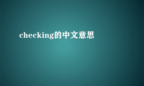 checking的中文意思