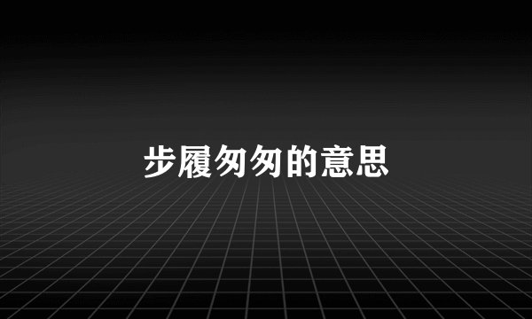 步履匆匆的意思