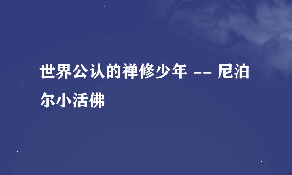 世界公认的禅修少年 -- 尼泊尔小活佛