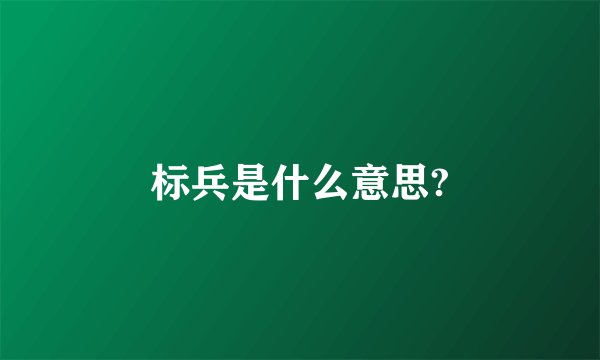 标兵是什么意思?