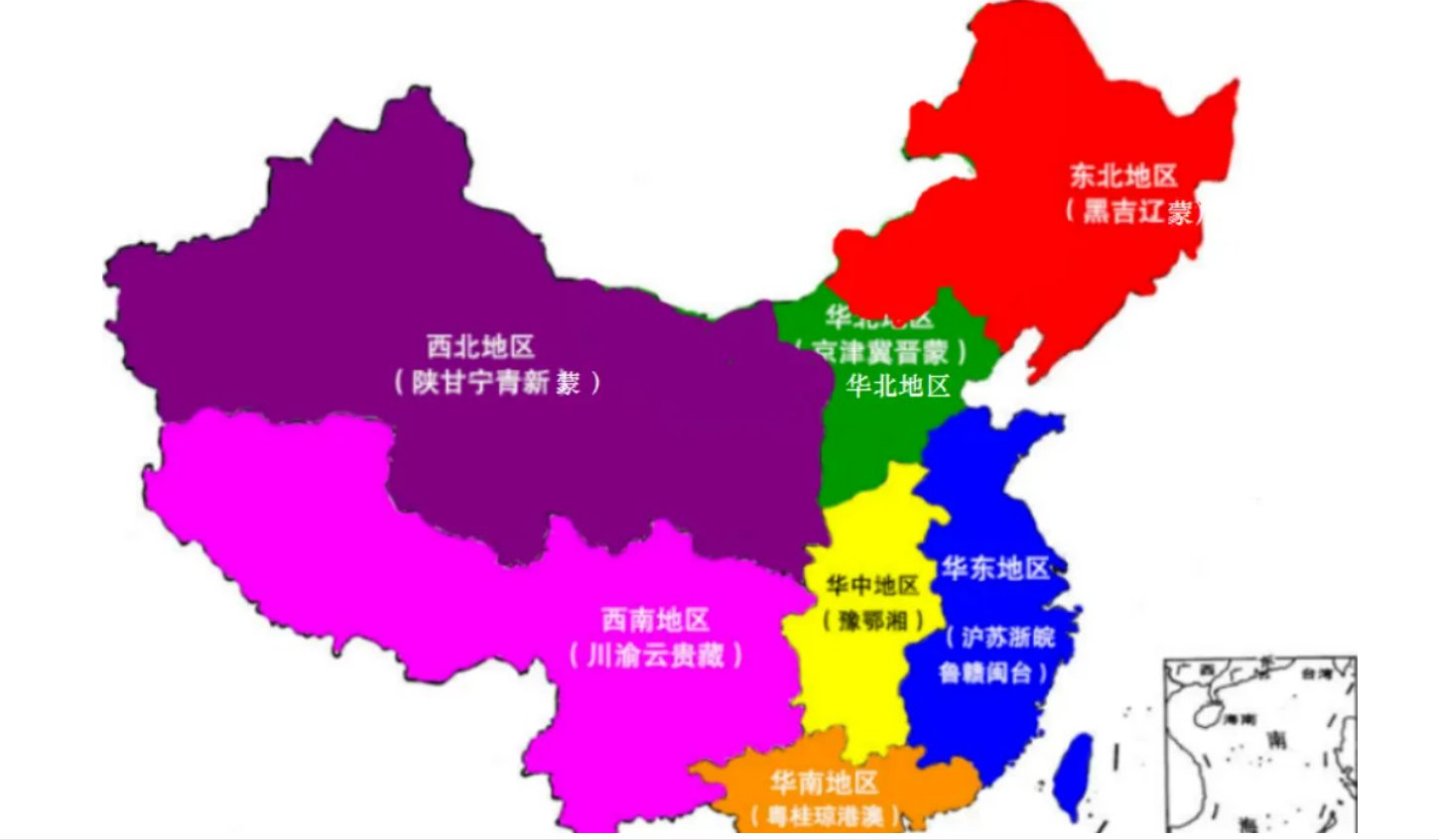 中国分为几大区域