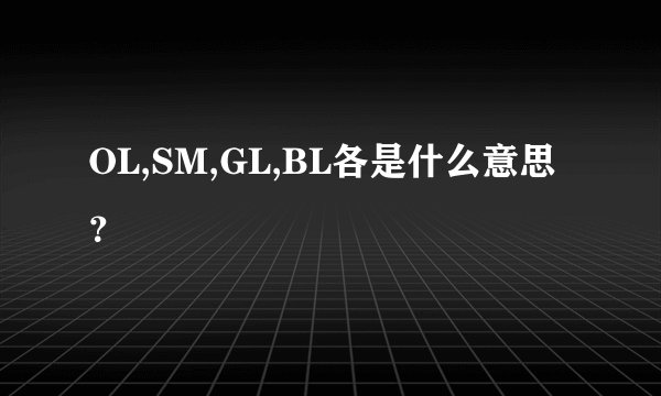 OL,SM,GL,BL各是什么意思？