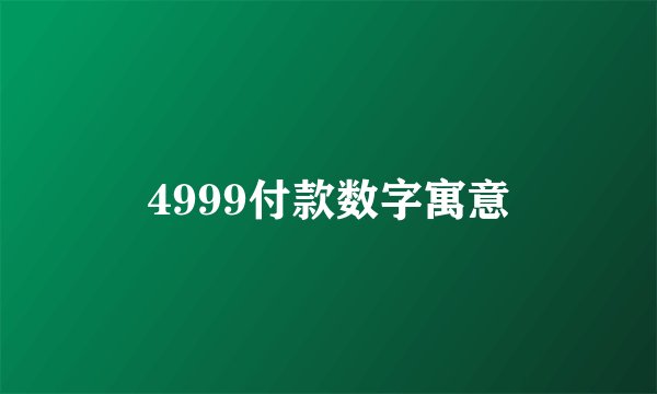 4999付款数字寓意