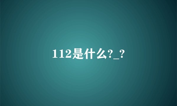 112是什么?_?