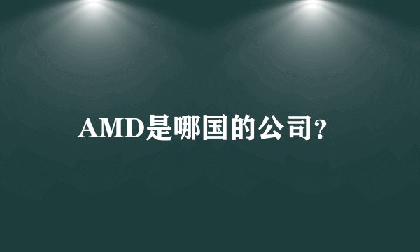 AMD是哪国的公司？