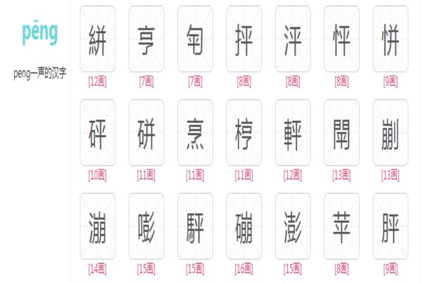 peng的汉字