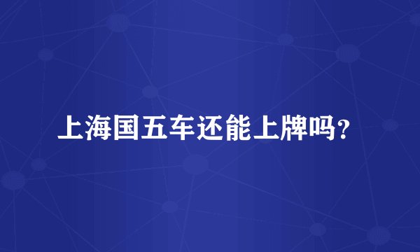 上海国五车还能上牌吗？