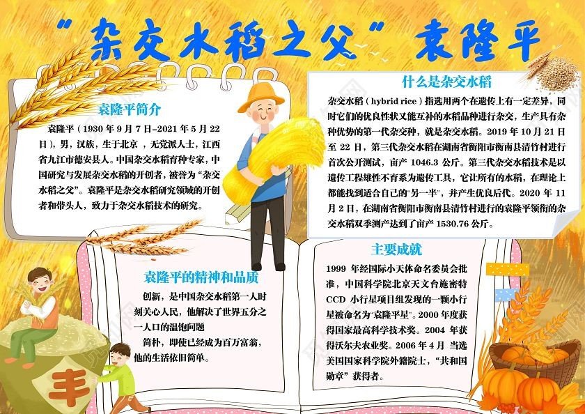 袁隆平手抄报图片大全简单漂亮