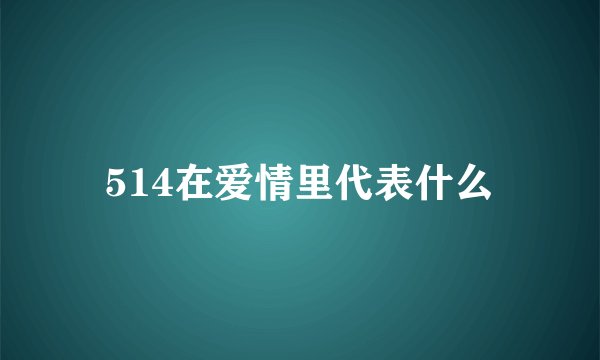 514在爱情里代表什么