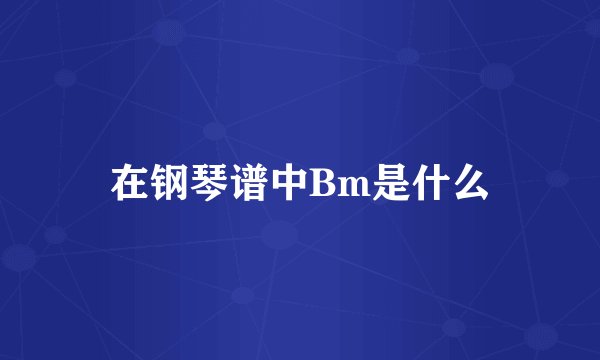 在钢琴谱中Bm是什么