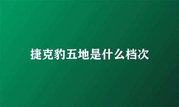 捷克豹五地是什么档次