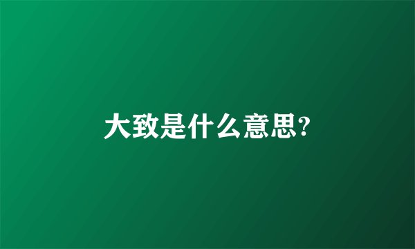 大致是什么意思?