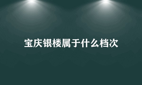 宝庆银楼属于什么档次
