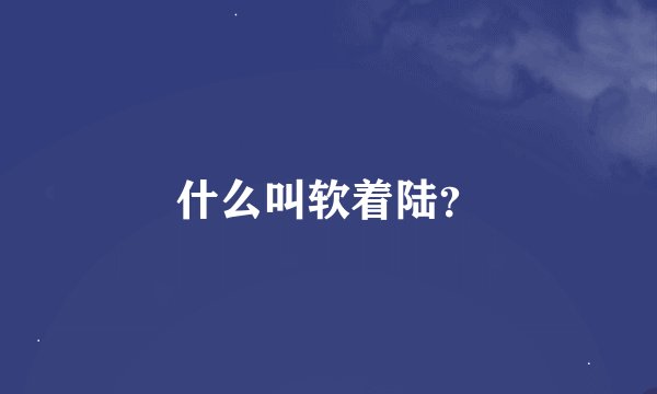 什么叫软着陆？