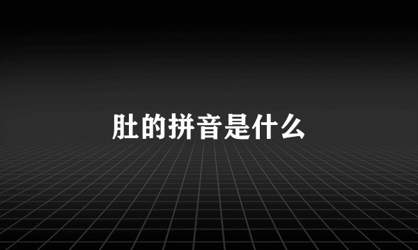 肚的拼音是什么