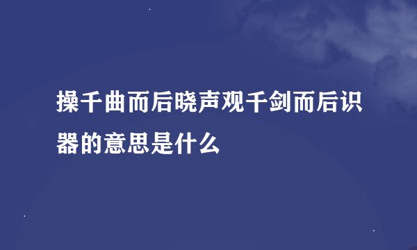 操千曲而后晓声观千剑而后识器的意思是什么