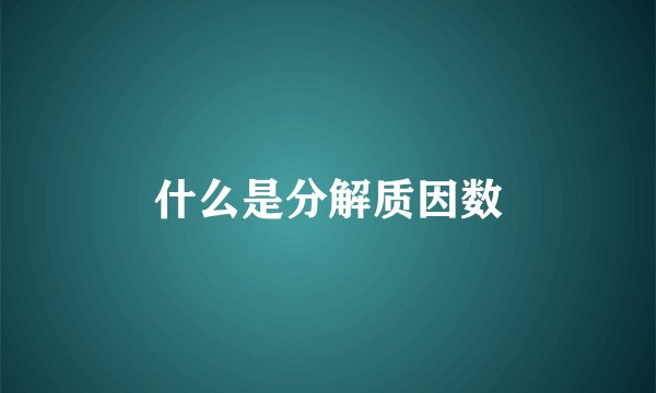 什么是分解质因数