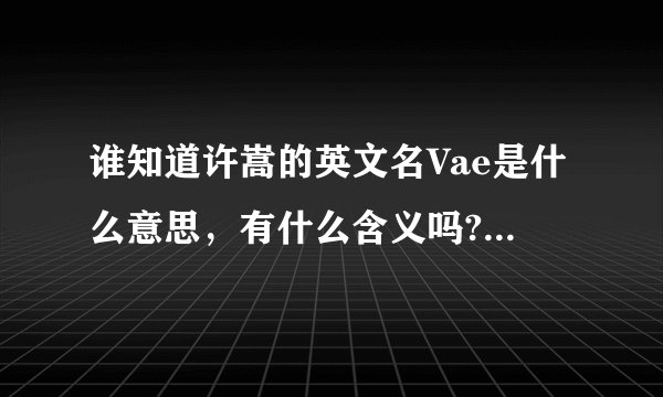 谁知道许嵩的英文名Vae是什么意思，有什么含义吗?拜托各位大神