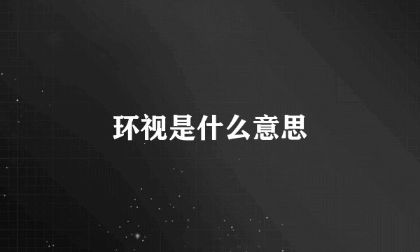 环视是什么意思