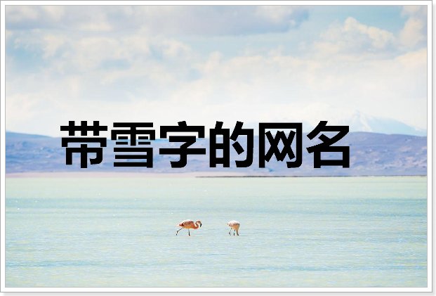 带雪字的网名