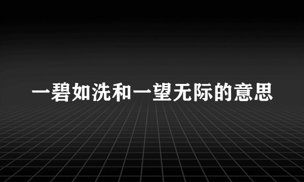 一碧如洗和一望无际的意思
