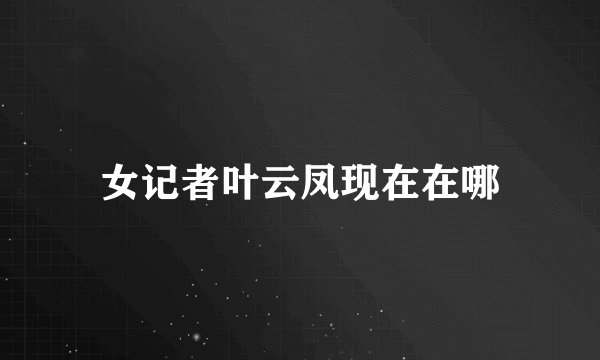 女记者叶云凤现在在哪