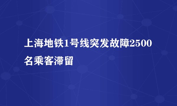 上海地铁1号线突发故障2500名乘客滞留