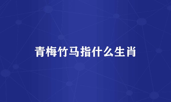 青梅竹马指什么生肖